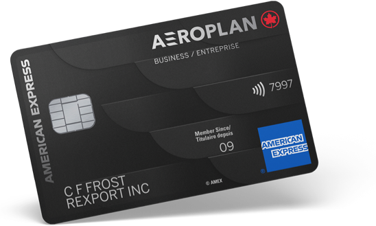 American Express<sup>®</sup>* Aeroplan<sup>®</sup> Business Reserve Card fullsize angled