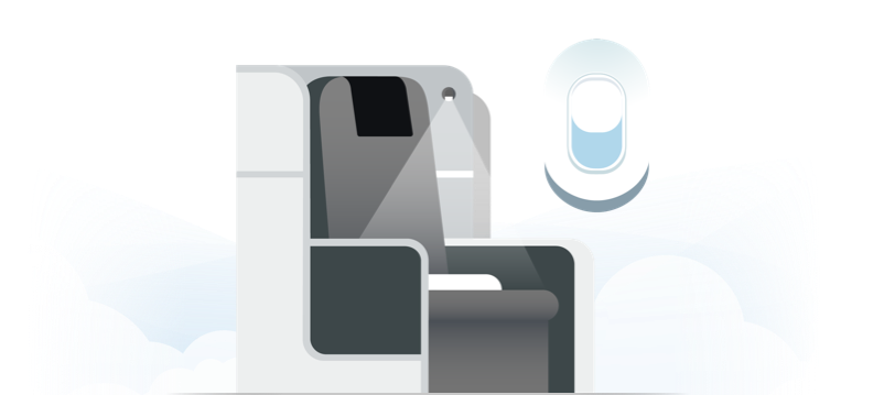 Business class airline seat image