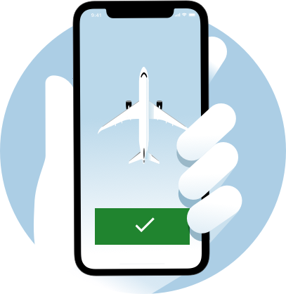 Handheld phone with plane image